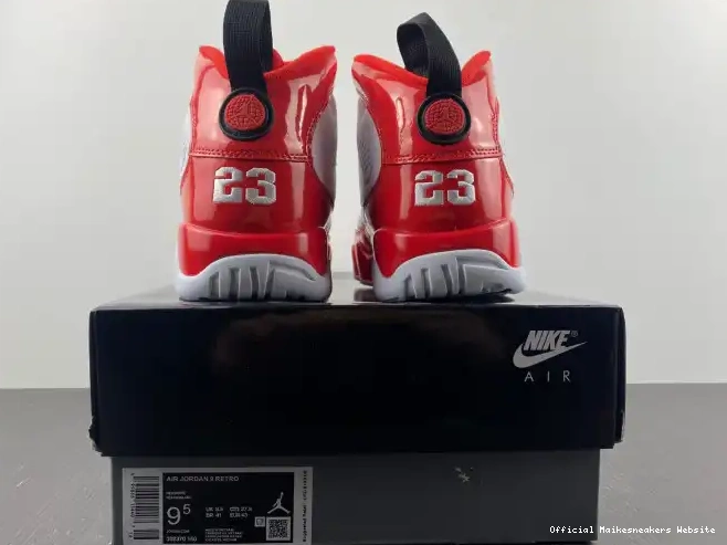 Official Maikesneakers White Red 9 Retro Air Gym Jordan 302370-160 0323